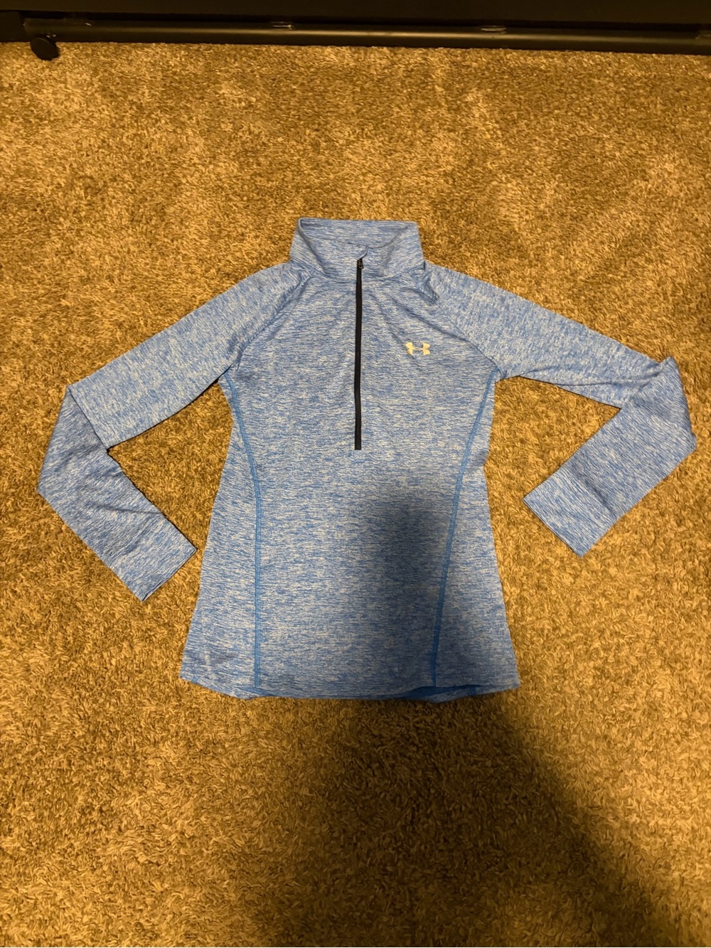 Under Armour Women's Heathered Light Blue Quarter-Zip Swim Top